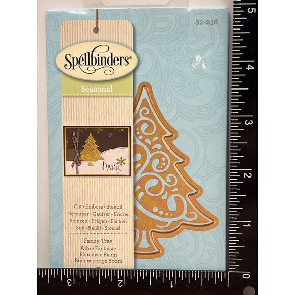 NIP S2-236 Spellbinders Seasonal Fancy Tree Cut & Emboss Stencil CHRISTMAS - Picture 3 of 3